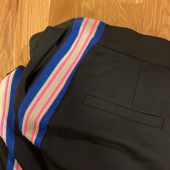 Sandro straight pants black with contrast stripe on side size 38 - Picture 6 of 7